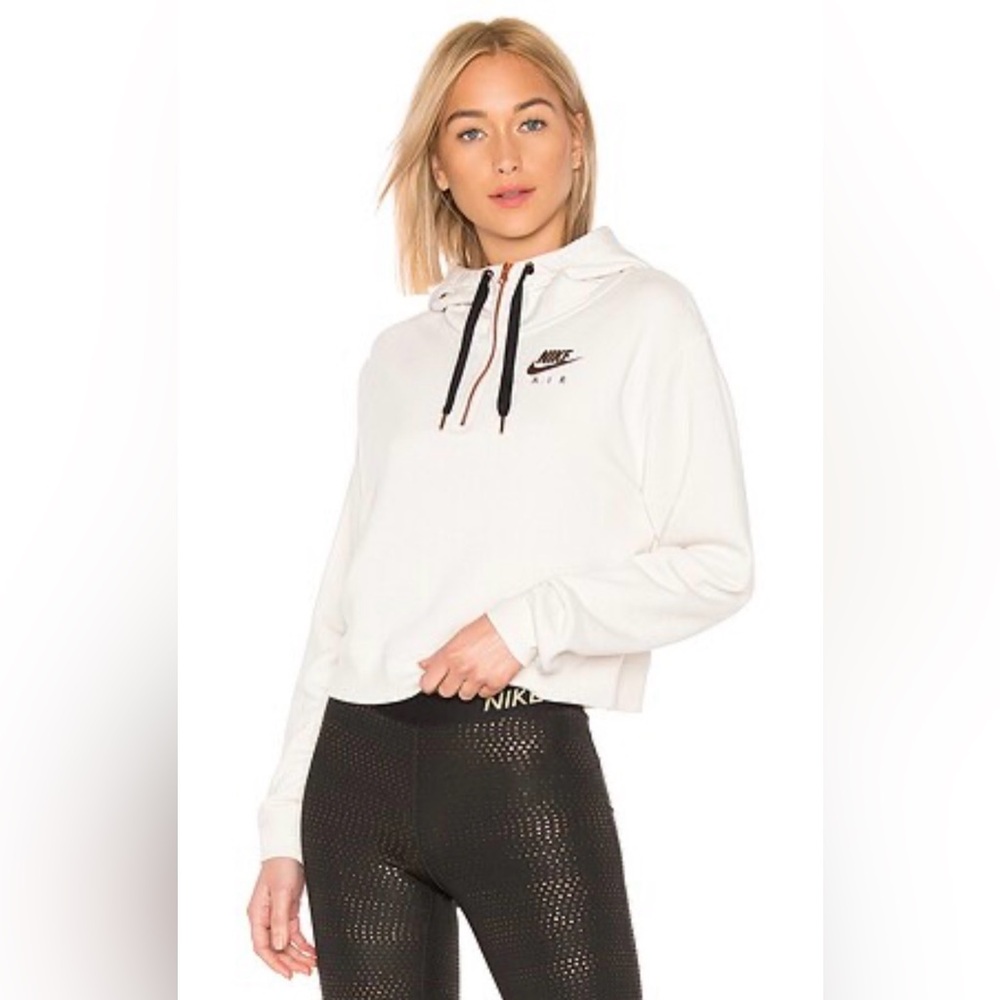 Nike Sportswear Size XS 1/2 Zip Fleece Phantom Black & Rose Gold Hoodie